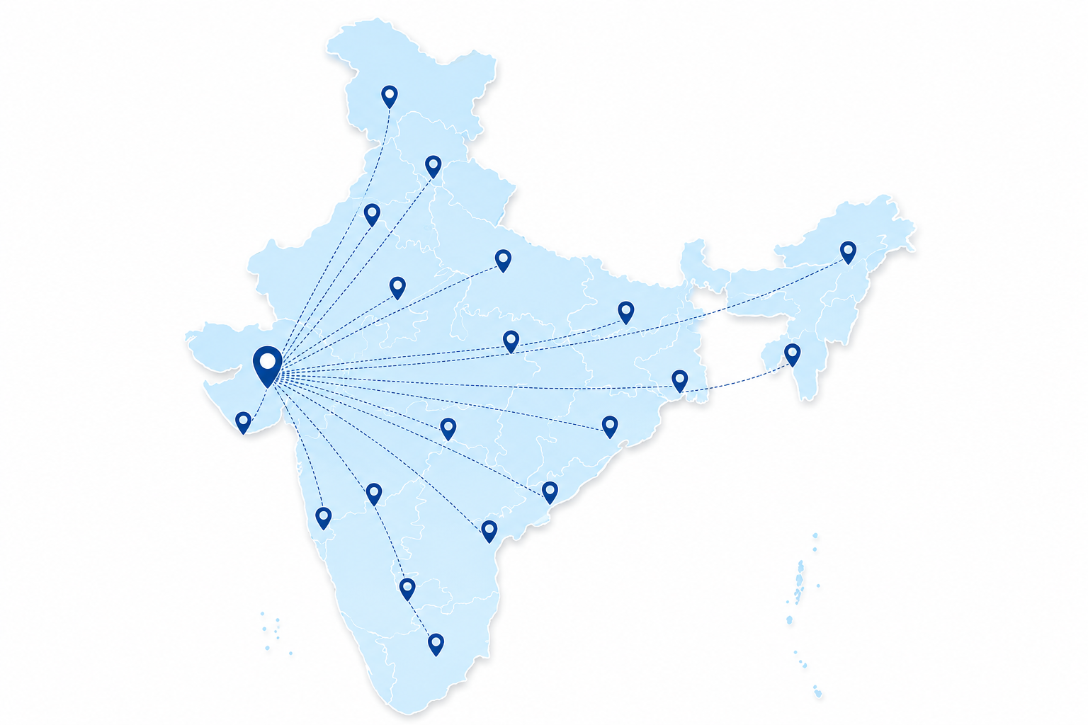 PAN India relocation and domestic shifting network map of ANAGKI Logistics